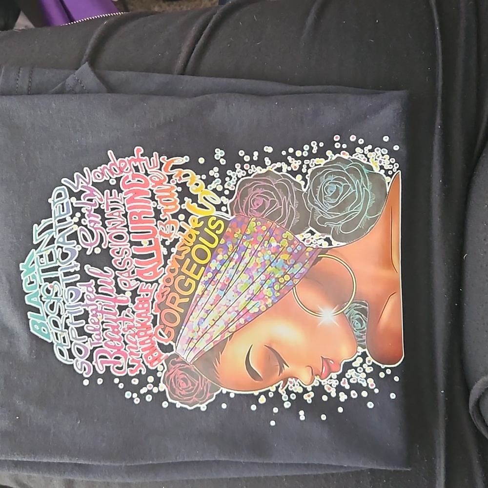 Hand printed "beautifully Gorgeous " t-shirt